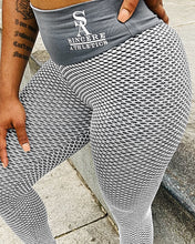 Load image into Gallery viewer, Women’s White on Grey Entanglement Leggings
