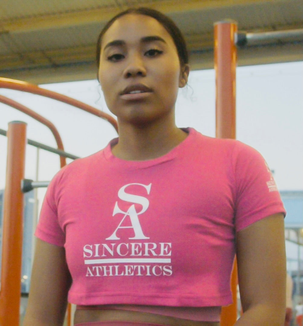 Electric Pink Women’s Sincere Athletics Crop top T-Shirt